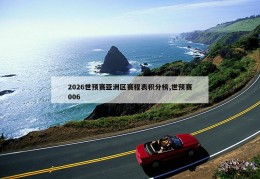 2026世预赛亚洲区赛程表积分榜,世预赛006